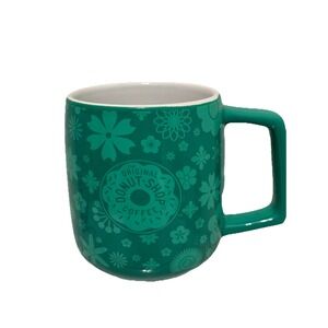 The Original Donut Shop Coffee Cup Mug Green - Floral Print With Factory Flaws